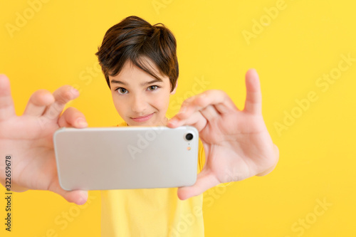 Cute little boy taking self...