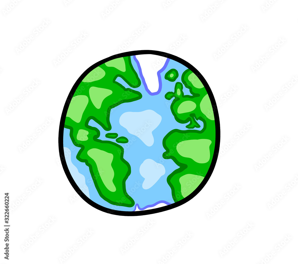 Stylized Cartoon Planet Earth Stylized Cartoon Planet Earth