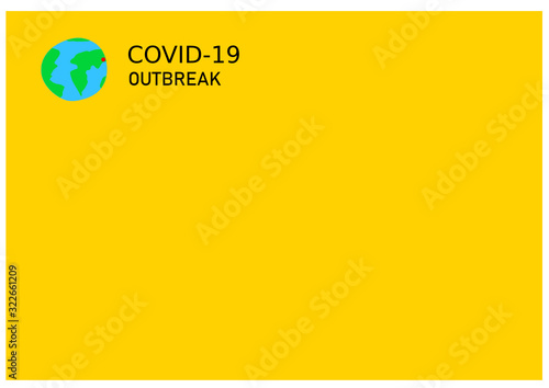 Covid-19. Coronavirus (2019-nCoV) vector design. Wuhan virus. Web banner concept. Awareness, prevent, information, news. Earth with virus outbreak marked with a red dot 