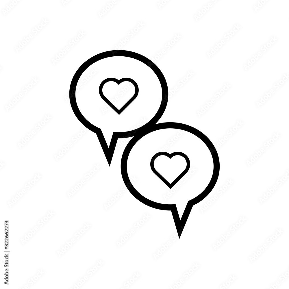happy valentines day speech bubbles with hearts line style happy valentines day speech bubbles with hearts line style