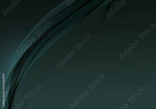 Abstract background waves. Hunter green abstract background for business card or wallpaper