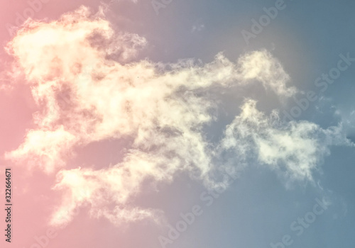 Bright blue sky with clouds with sunset lights  background for design  decoration or wallpaper