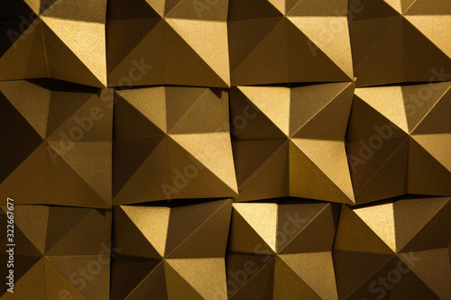 Golden folded paper abstract luxury shiny seamless background pattern
