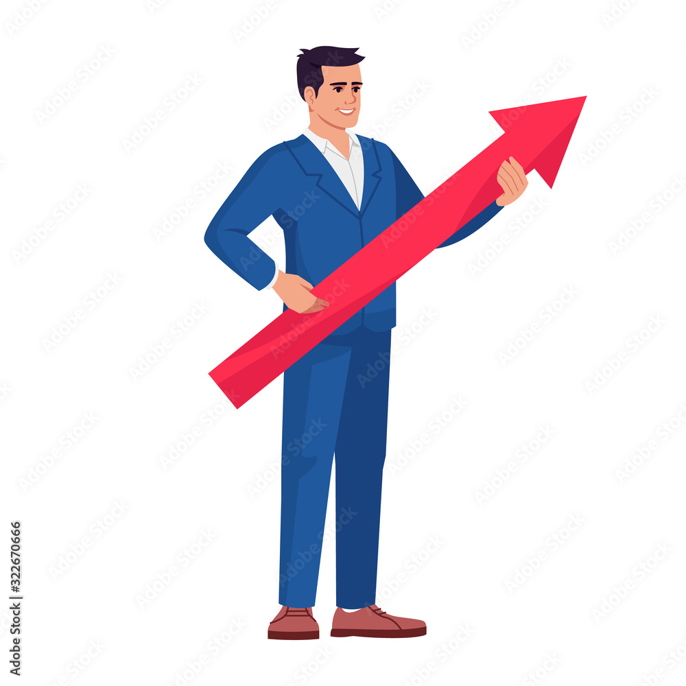 CEO offering company strategy semi flat RGB color vector illustration. Office worker, top manager with arrow isolated cartoon character on white background. Business delevopment vision concept CEO offering company strategy semi flat RGB color vector illustration. Office worker, top manager with arrow isolated cartoon character on white background. Business delevopment vision concept