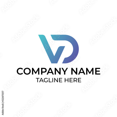 Modern and simple logo design for letter V