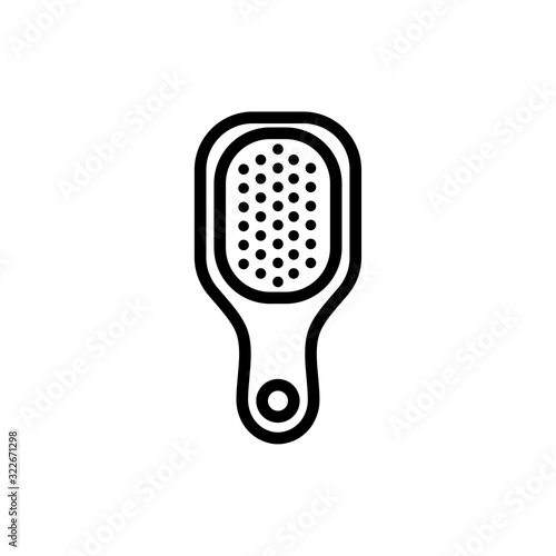 brush of barber shop line style icon
