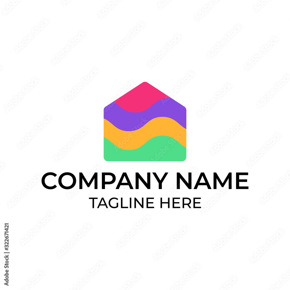 Modern and simple logo design for home