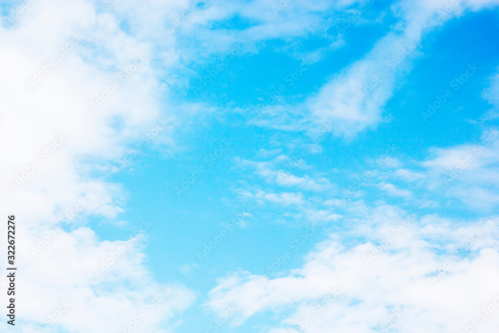 Blue sky background and white clouds soft focus, and copy space Blue sky background and white clouds soft focus, and copy space