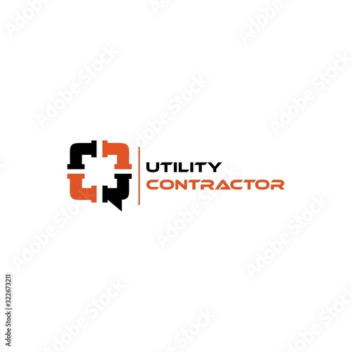 Utility Contractor Logo Simple and Company