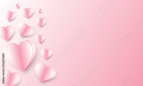 Pink heart paper