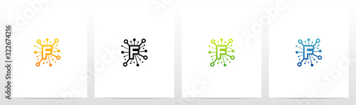  Network Symbol On Letter Logo Design F