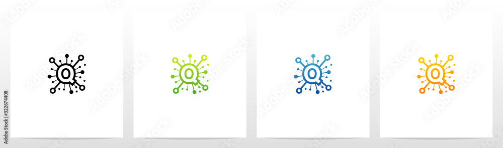 Fototapeta premium Network Symbol On Letter Logo Design Q