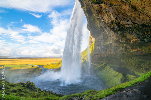Wonderful landscape from Seljalandsfoss Waterfall - Iceland