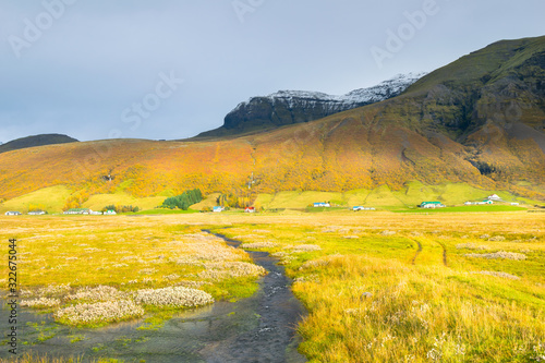 Beautiful landscape in southern site from Hringvegur Road - Ring Road IS1 - Iceland