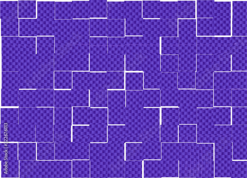 Blue textured tiles form a maze wallpaper
