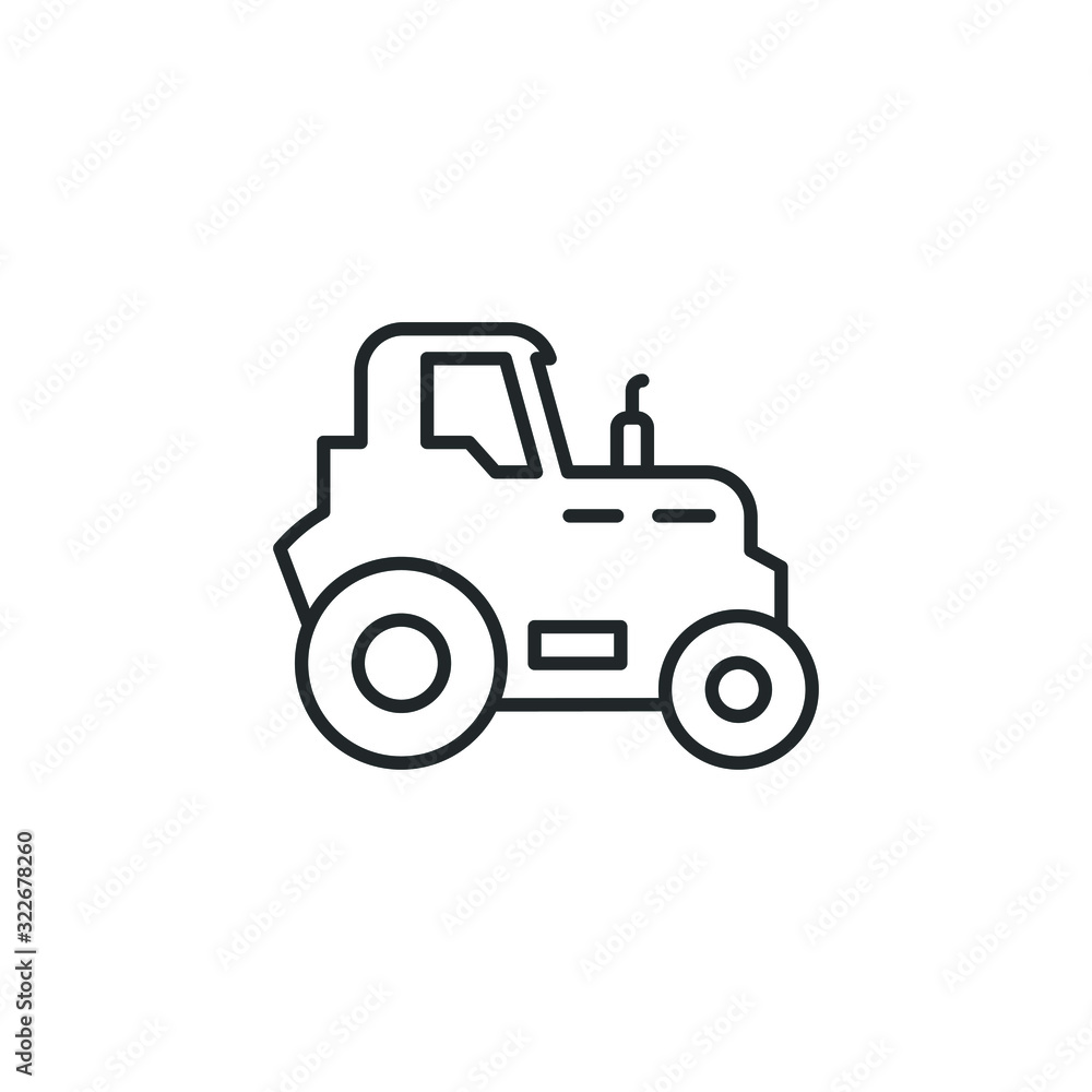 Tractor icon template color editable. Tractor symbol vector sign isolated on white background illustration for graphic and web design.