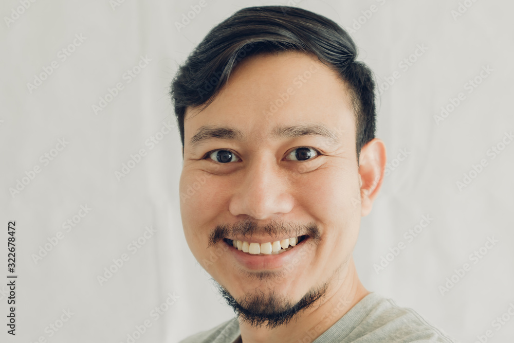 Happy smile man selfie himself in a warm cozy day. Happy smile man selfie himself in a warm cozy day.