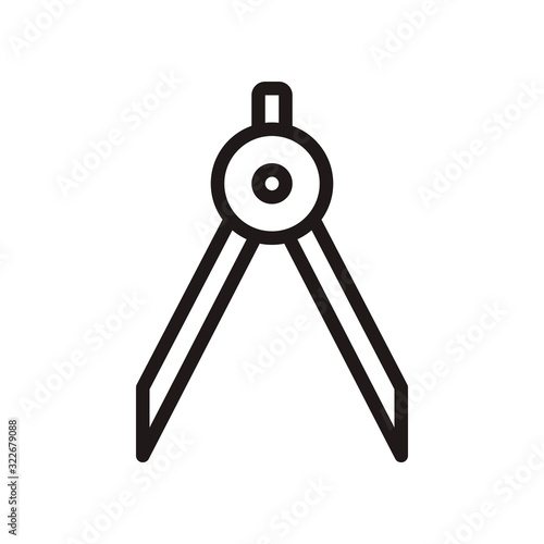 Divider, compass icon in trendy outline style design. Vector graphic illustration. Divider icon for website design, app, logo, and ui. Editable vector stroke. EPS 10. © IconLauk