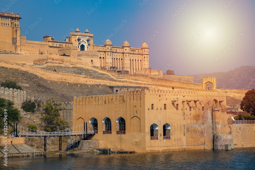 Amer Fort, Jaipur, Rajasthan, India, Amber palace complex. Amber Fort is the principal tourist attraction in the Jaipur.