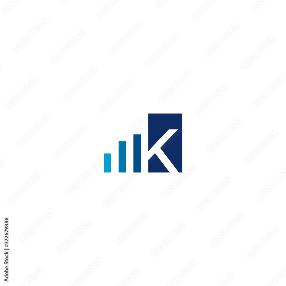 Letter K financial with bar design modern logo design concepts vector download Letter K financial with bar design modern logo design concepts vector download