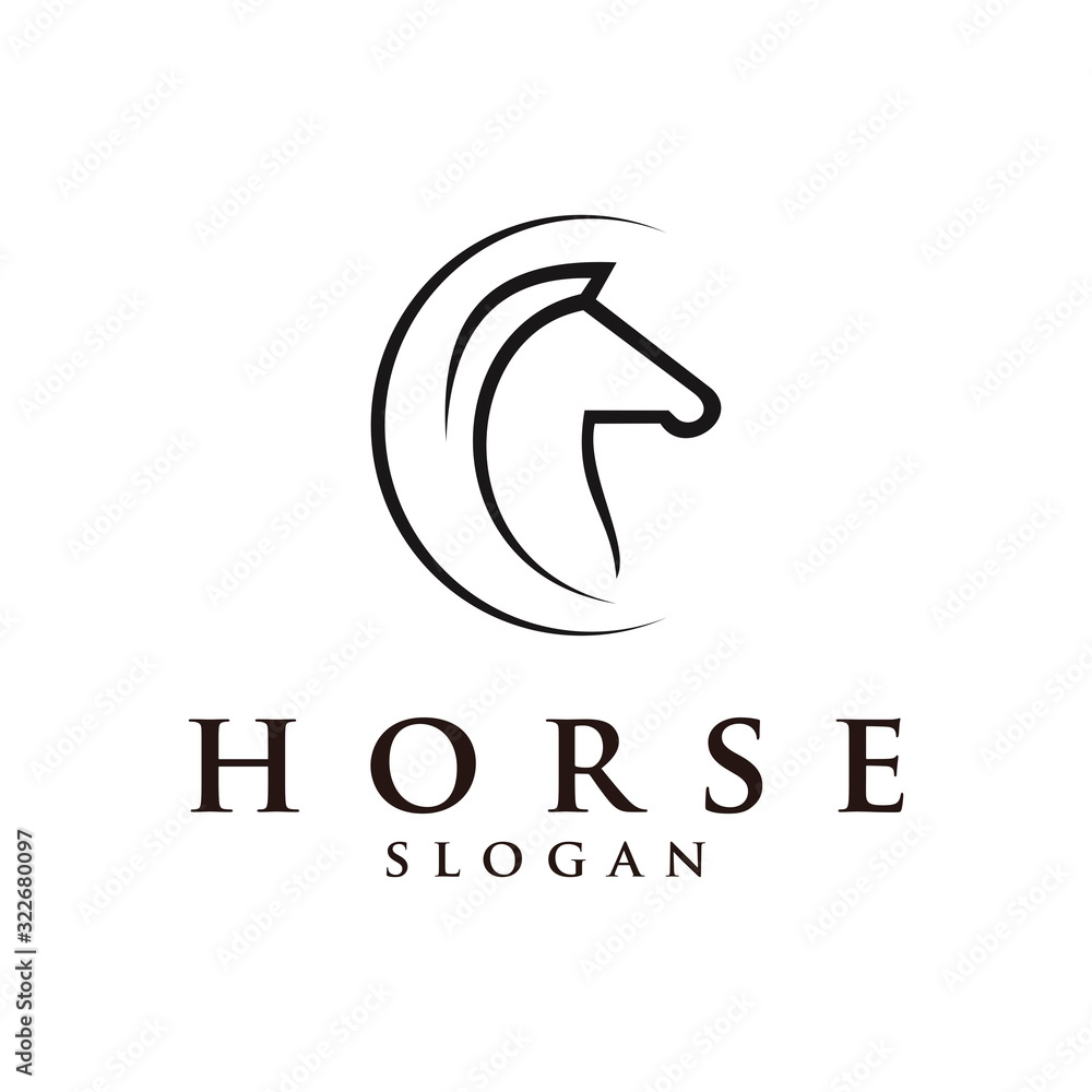 Fototapeta Wektor logo kreatywnych konia do inspiracji.