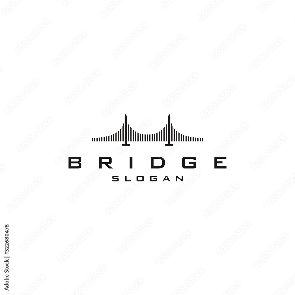 bridge logo vector icon illustration line.