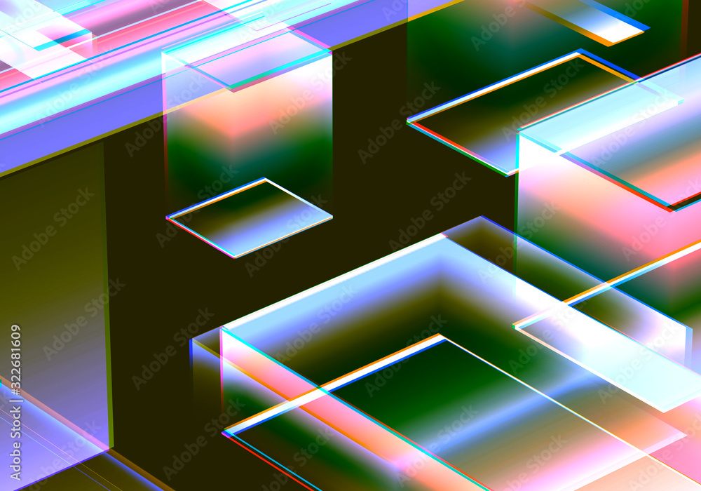 3D Visualization of data and glitch technology background. Abstract technology innovation future digital background. 3d rendering. 3D Visualization of data and glitch technology background. Abstract technology innovation future digital background. 3d rendering.