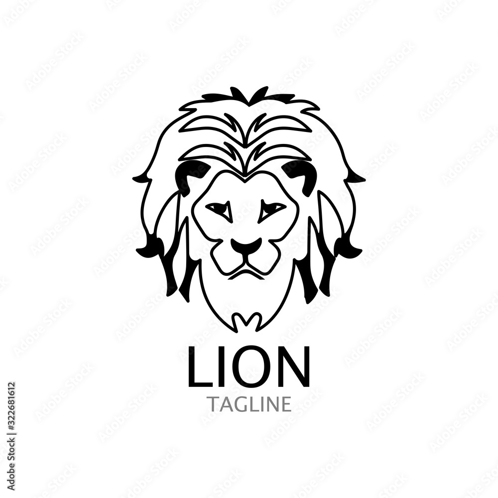 Obraz premium lion head logo template vector icon