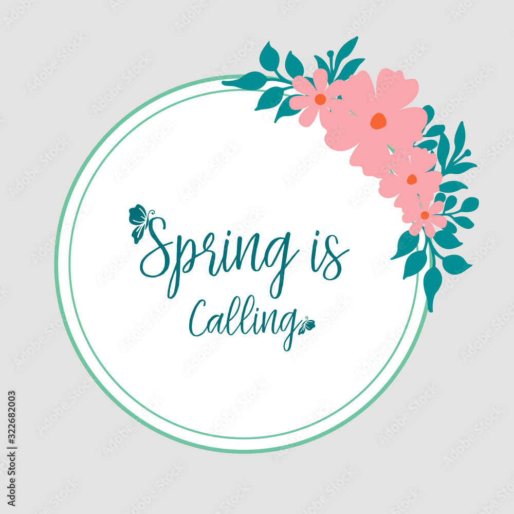 the beauty of leaf and flower frame, for spring calling greeting card template design. Vector the beauty of leaf and flower frame, for spring calling greeting card template design. Vector
