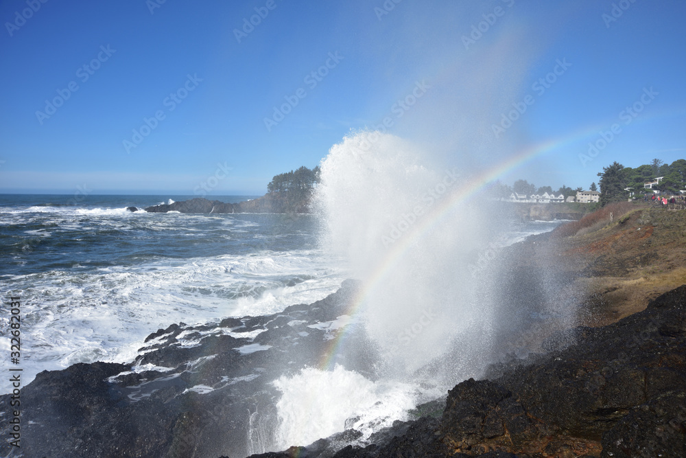 The Spouting Horn at Depoe Bay Oregon During a King Tide, Taken in Winter