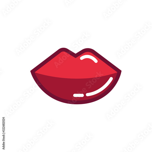 female mouth sensuality line and fill style