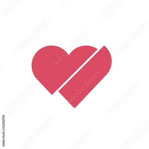 Heart cut in half , shifted...