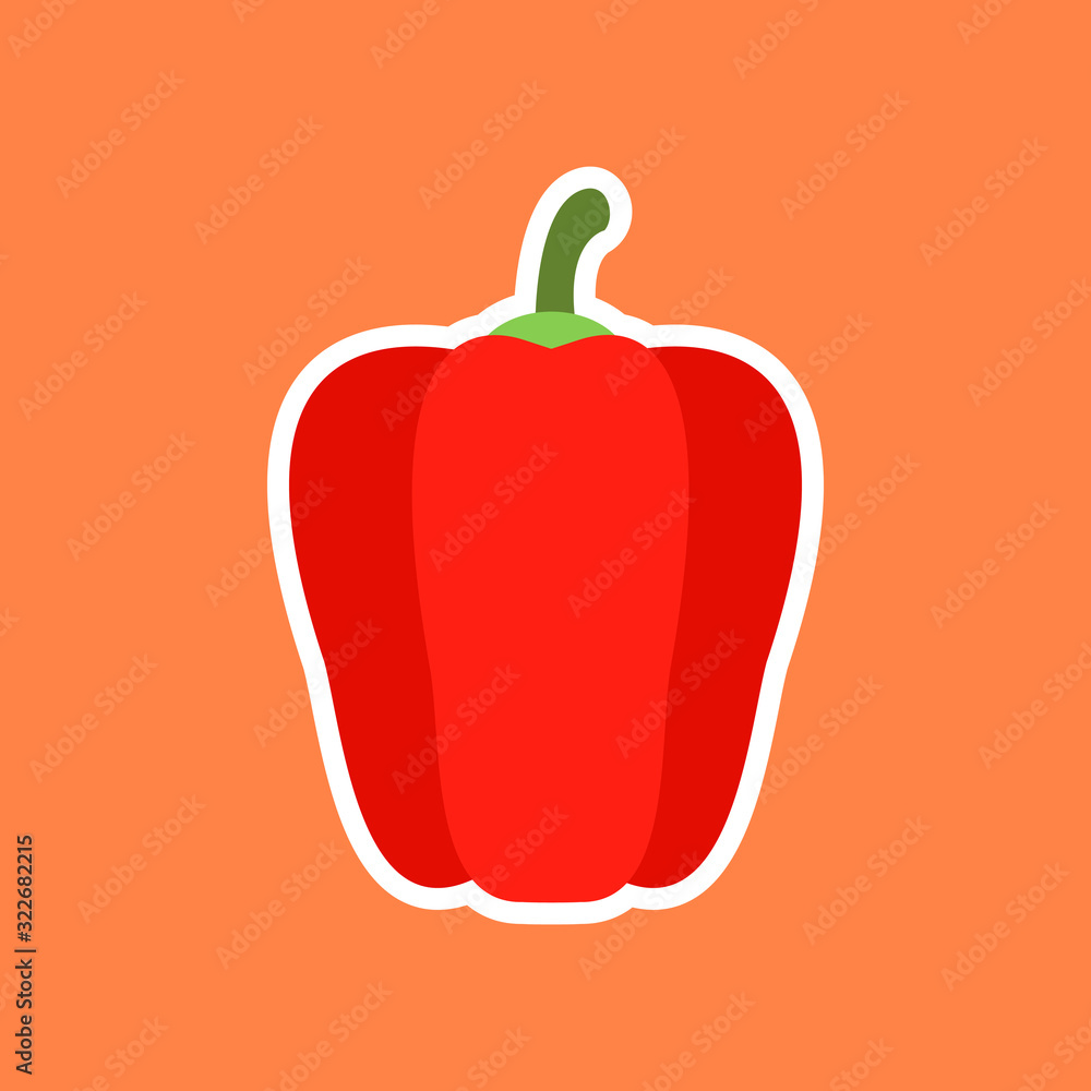 red paprika or pepper flat design vector illustration. paprika healthy vegan or vegetarian food concept. can use for, colouring pages, t-shirt print, icon, logo, label, patch, sticker, mascot red paprika or pepper flat design vector illustration. paprika healthy vegan or vegetarian food concept. can use for, colouring pages, t-shirt print, icon, logo, label, patch, sticker, mascot