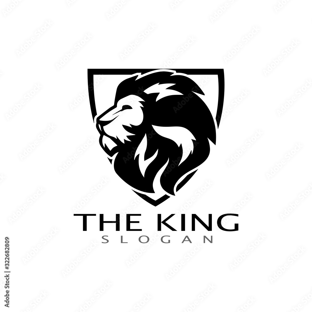 Obraz premium lion head logo template vector icon