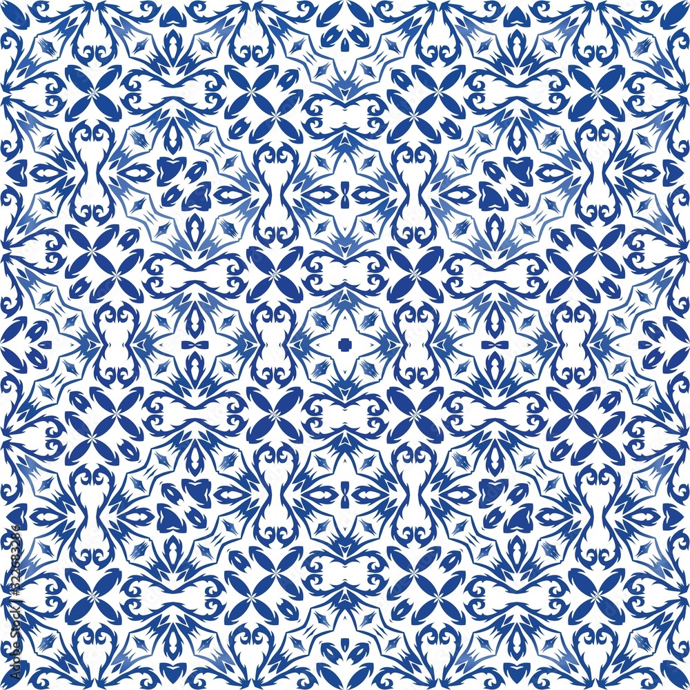 Antique azulejo tiles patchwork. Antique azulejo tiles patchwork.