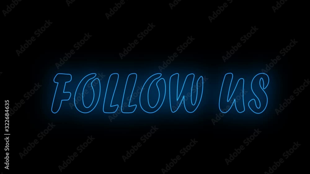 Follow us neon signboard. Follow us neon signboard.