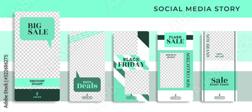 Banners Bundle Kit Set of Social Media Instagram Story. Geometric Stories Sale Banner Background ,Poster, Flyer, Coupon, Layout Composision Gift Card, Smartphone Templates Story editable eps 10 vector