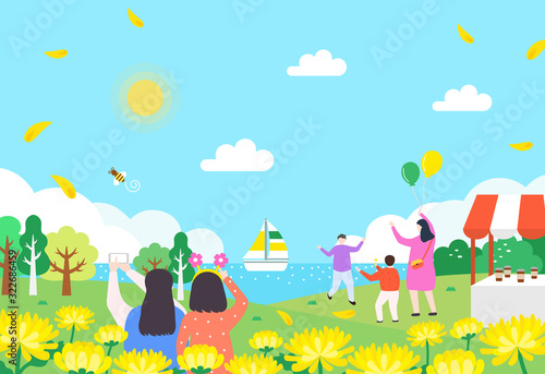 Exciting Spring Picnic Illustrations Collection