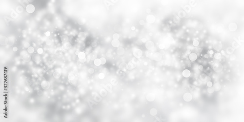 white and gray blur abstract background. bokeh christmas blurred beautiful shiny Christmas lights