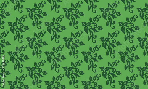 Spring floral pattern background, with unique leaf and floral design.