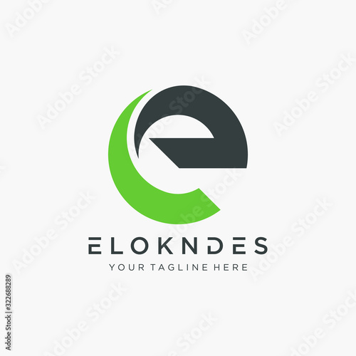 letter E logo design with swoosh element . Creative Cut Design Vector Illustration. The logo can be used for business consulting and financial companies. -vector
