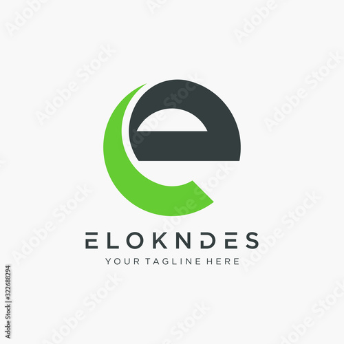 letter E logo design with swoosh element . Creative Cut Design Vector Illustration. The logo can be used for business consulting and financial companies. -vector