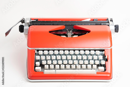 Konstfotografi Portable Manual Typewriter In Red Orange