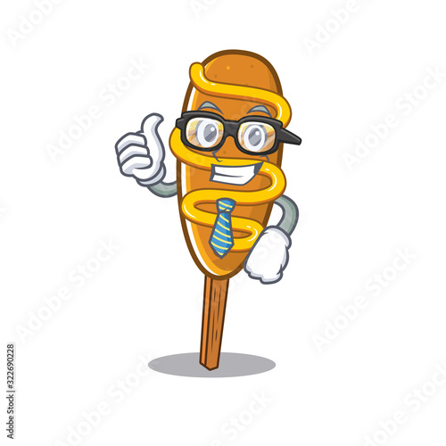 cool and smart Businessman corn dog wearing glasses