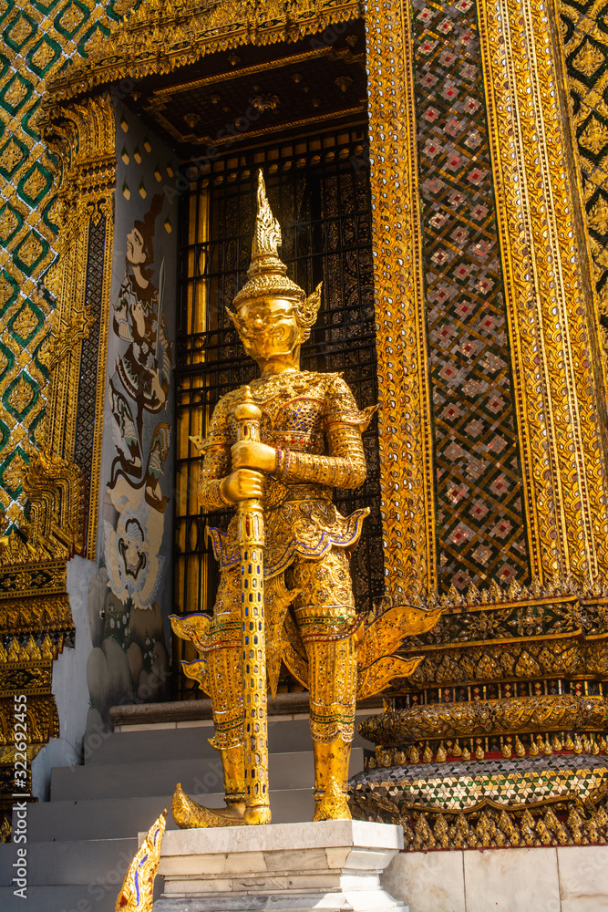 Area within Wat Phra Kaew temple that is regarded as the most sacred Buddhist temple in Bangkok Thailand. Area within Wat Phra Kaew temple that is regarded as the most sacred Buddhist temple in Bangkok Thailand.