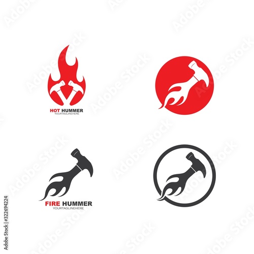 fire hummer  icon logo vector illustration design