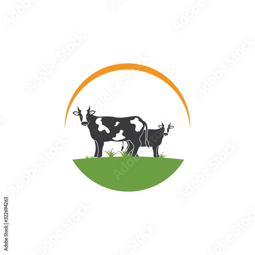 cow logo vector illustration templat