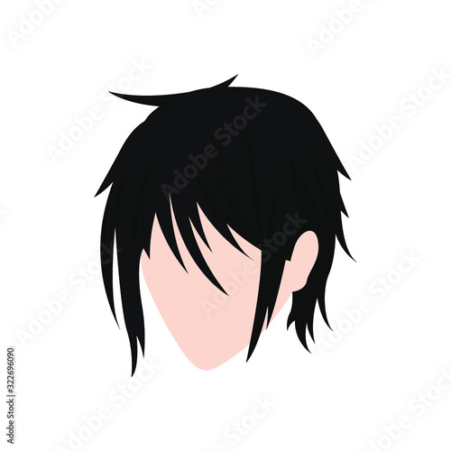 Graphic design hairstyle men Illustration vector On anime or comic style. man hair style logo vector