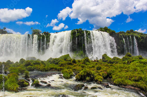 The majestic Iguazu Falls, one of the wonders of the world © nelasova