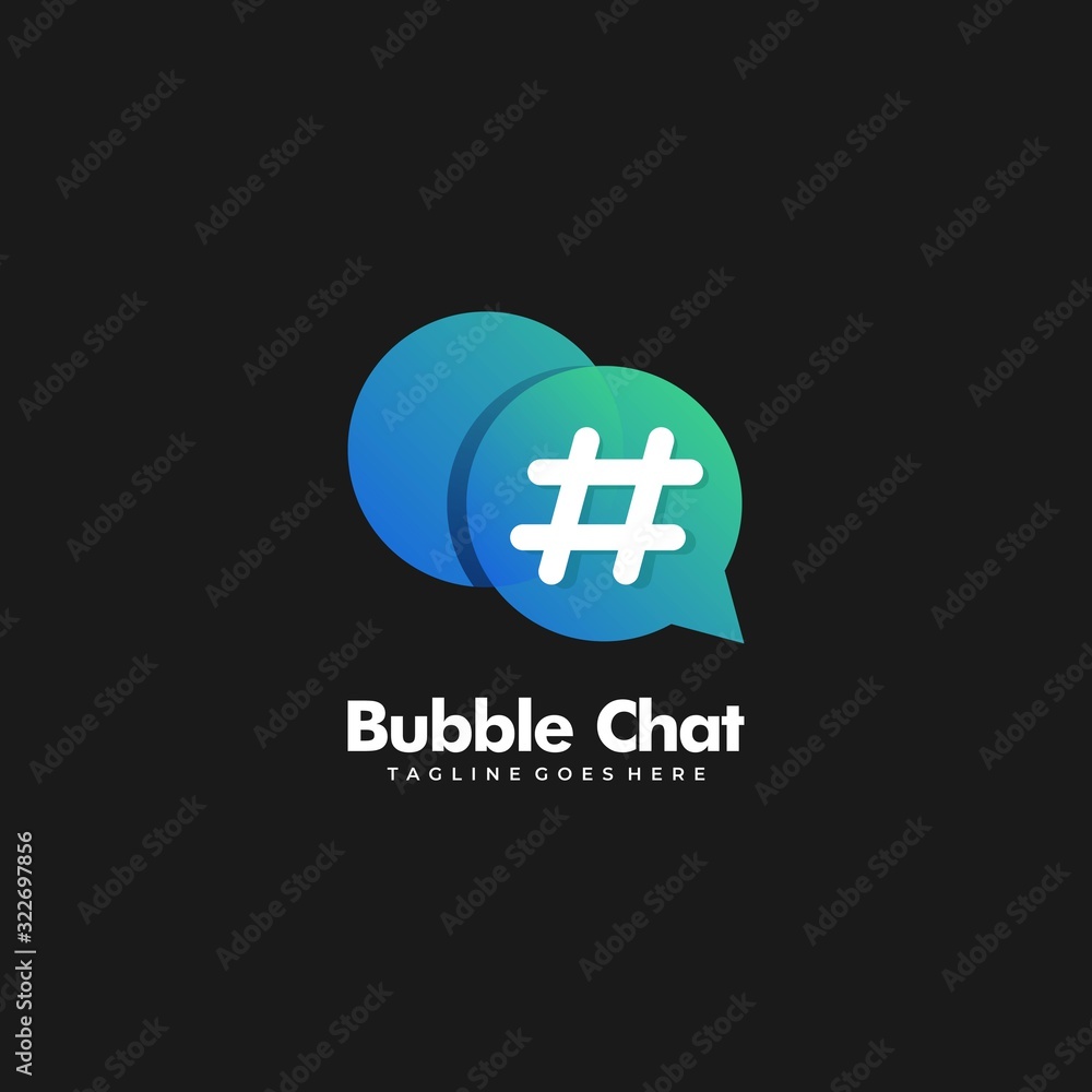 Obraz premium Vector Logo Illustration Bubble Chat Gradient Colorful